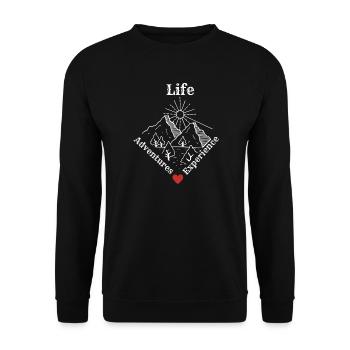 Life Adventures Experience - Adventure Tee - Unisex Pullover - Schwarz - Vorne - Alina (178cm) & Michal (187cm)