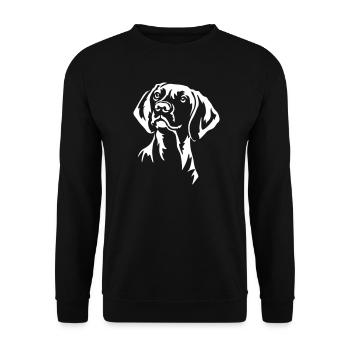 Magyar Vizsla Kopf "Black Edition" - Unisex Pullover - Schwarz - Vorne - Alina (178cm) & Michal (187cm)