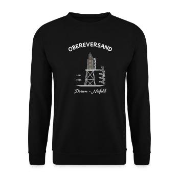Lighthouse Dorum - Neufeld, German North Sea coast - Unisex Sweatshirt - black - Front - Alina (178cm) & Michal (187cm)