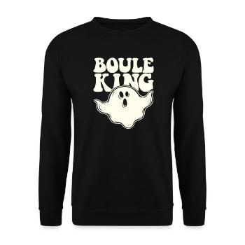 Boule King Queen Outfit for Boules Players - Unisex Sweatshirt - black - Front - Alina (178cm) & Michal (187cm)