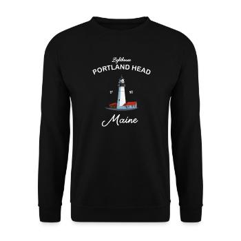 Portland, Lighthouse Head, Maine - Sweat-shirt Unisexe - noir - Devant - Alina (178cm) & Michal (187cm)