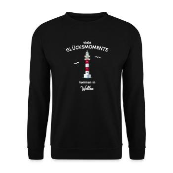 Teneriffa, Leuchtturm Punta de Tuna, Glücksmomente - Unisex Pullover - Schwarz - Vorne - Alina (178cm) & Michal (187cm)