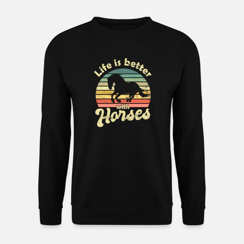 Pferd Pferde - Unisex Pullover - Schwarz