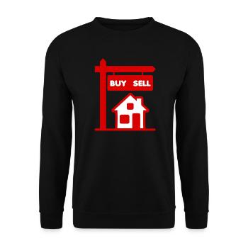 Red logo broker buy and sell - Unisex Sweatshirt - black - Front - Alina (178cm) & Michal (187cm)