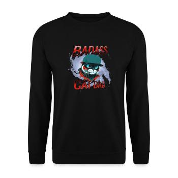 Cat, cat owner, cat dad - Unisex Sweatshirt - black - Front - Alina (178cm) & Michal (187cm)