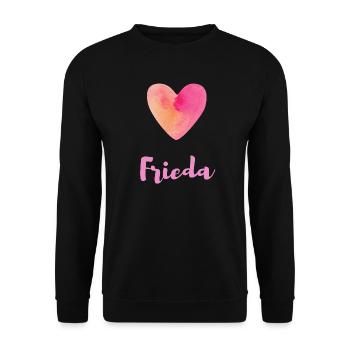 T-shirt cadeau Frieda Pink Heart Girl - Sweat-shirt Unisexe - noir - Devant - Alina (178cm) & Michal (187cm)
