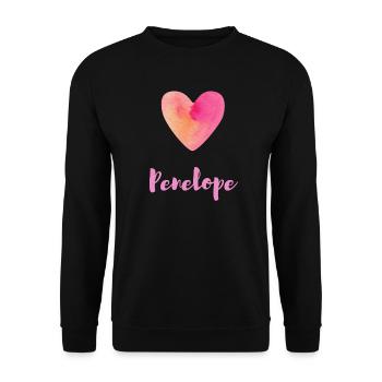 T-shirt avec le nom féminin Penelope Pink Heart - Sweat-shirt Unisexe - noir - Devant - Alina (178cm) & Michal (187cm)