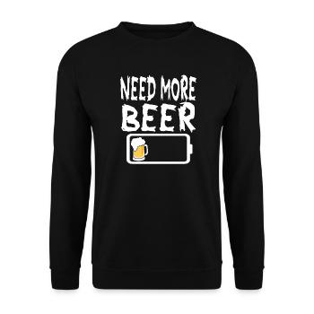 Low Battery Need more Beer - Unisex Sweatshirt - black - Front - Alina (178cm) & Michal (187cm)