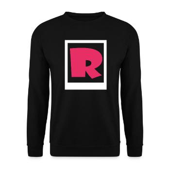 Schlichtes rosa Gothic R - Unisex Pullover - Schwarz - Vorne - Alina (178cm) & Michal (187cm)