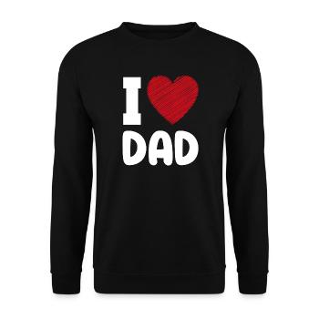 Ich liebe Papa Herz - Unisex Pullover - Schwarz - Vorne - Alina (178cm) & Michal (187cm)