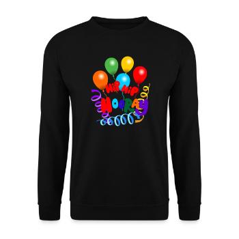 Hip hip hurrah garlands and balloons - Unisex Sweatshirt - black - Front - Alina (178cm) & Michal (187cm)