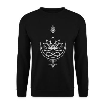 Lotus Lotusblume Yoga Pfeil - Unisex Pullover - Schwarz - Vorne - Alina (178cm) & Michal (187cm)