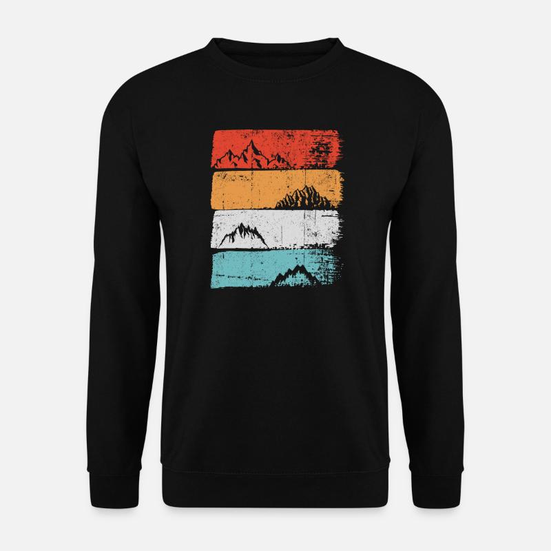 Terrassierter Peak Sunset Stripe - Unisex Pullover - Schwarz