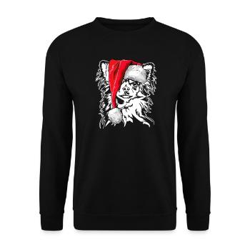 Santa Chihuahua Chiens de Noël Chiens Wilsigns - Sweat-shirt Unisexe - noir - Devant - Alina (178cm) & Michal (187cm)