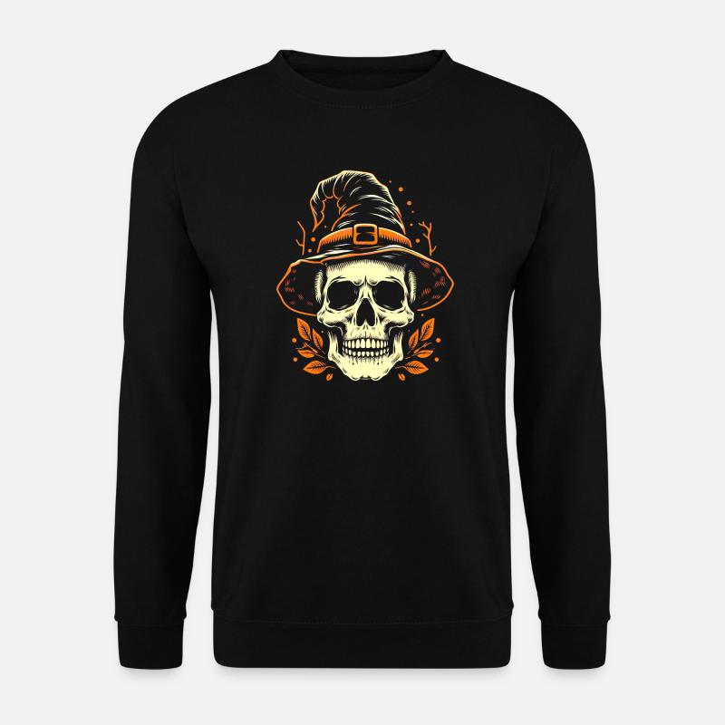 Crâne dans un chapeau - Sweat-shirt Unisexe - noir