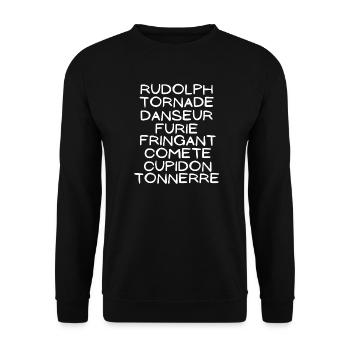 Noël, joyeuses fêtes, Rennes - Sweat-shirt Unisexe - noir - Devant - Alina (178cm) & Michal (187cm)