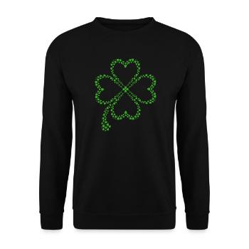 Trèfle vert fait de cœurs - Sweat-shirt Unisexe - noir - Devant - Alina (178cm) & Michal (187cm)