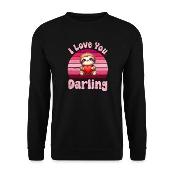 Paresseux je t’aime pour les couples - Sweat-shirt Unisexe - noir - Devant - Alina (178cm) & Michal (187cm)
