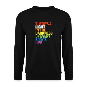 Il y a une lumière / Es gibt ein Licht à Dunkeln - Sweat-shirt Unisexe - noir - Devant - Alina (178cm) & Michal (187cm)