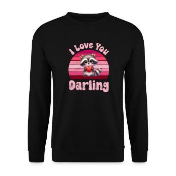 Raccoon I Love You For Couples - Unisex Sweatshirt - black - Front - Alina (178cm) & Michal (187cm)