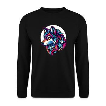 Wolf - Unisex Sweatshirt - black - Front - Alina (178cm) & Michal (187cm)