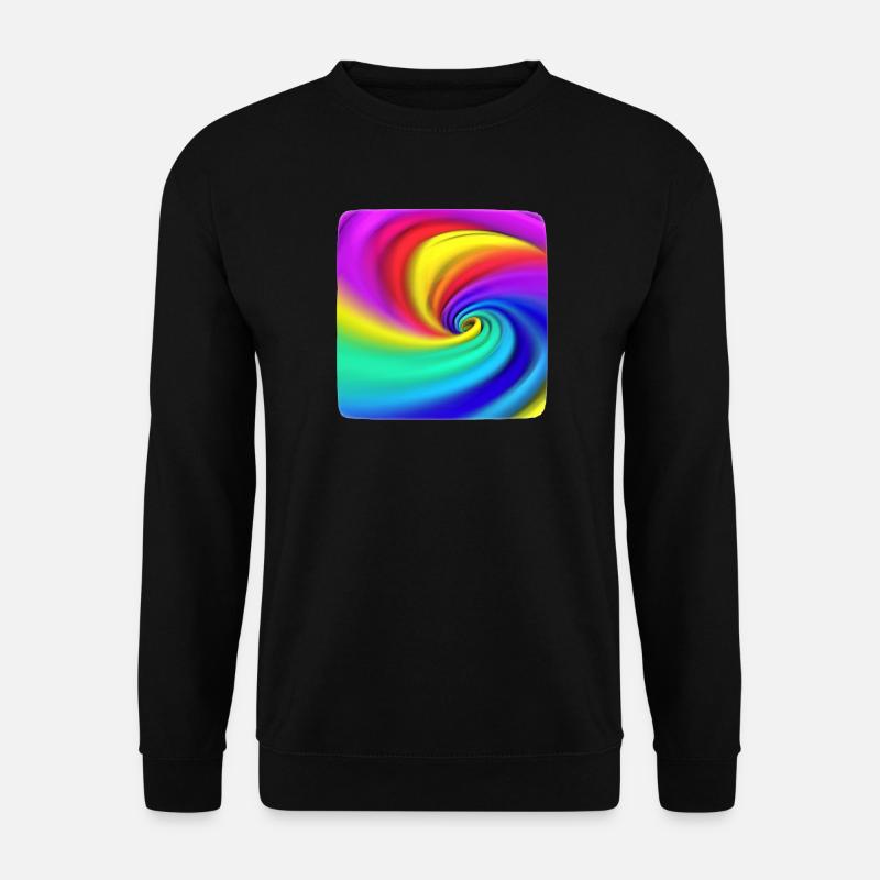 Regenbogenwirbel Farbenspiel - Unisex Pullover - Schwarz