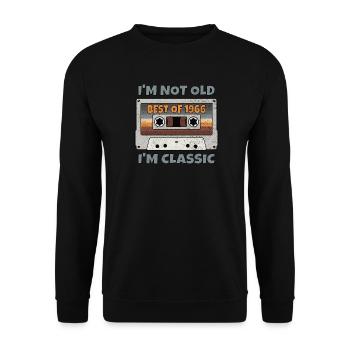 I'M NOT OLD I'M CLASSIC BEST OF 1966 Vintage gift - Unisex Sweatshirt - black - Front - Alina (178cm) & Michal (187cm)