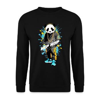 Hip Hop Panda - Unisex Sweatshirt - black - Front - Alina (178cm) & Michal (187cm)