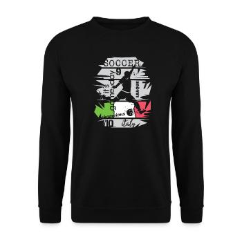 Fußball Italien Torschuss Team Illustration Symbol - Unisex Pullover - Schwarz - Vorne - Alina (178cm) & Michal (187cm)