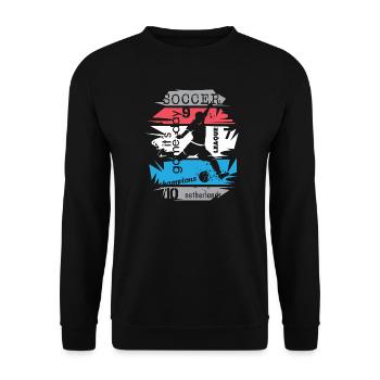 Fußball Niederlande Turnier Team Torschuss Symbol - Unisex Pullover - Schwarz - Vorne - Alina (178cm) & Michal (187cm)
