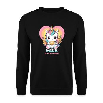 Licorne au lait sucré - Sweat-shirt Unisexe - noir - Devant - Alina (178cm) & Michal (187cm)