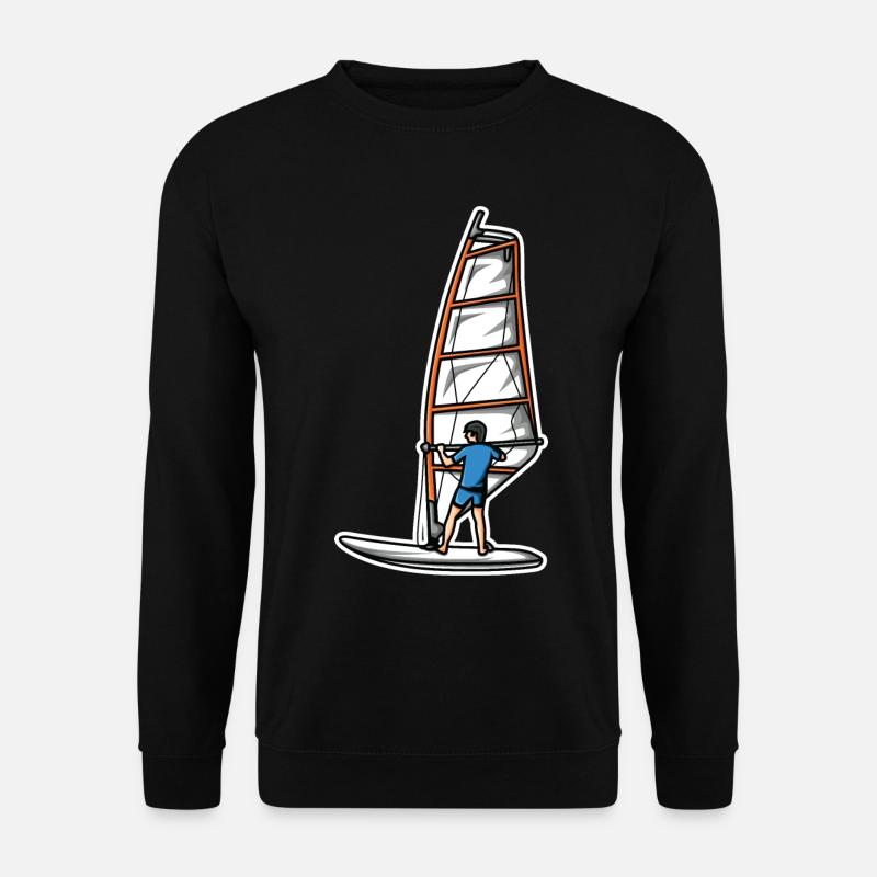 Lustiger Windsurfer Junge - Unisex Pullover - Schwarz