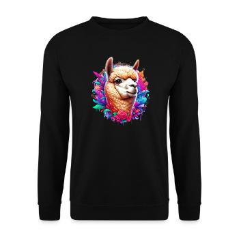 Alpaka - Unisex Pullover - Schwarz - Vorne - Alina (178cm) & Michal (187cm)