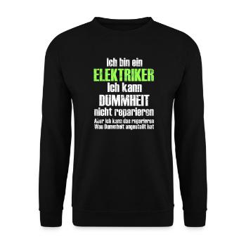 Elektriker - Unisex Pullover - Schwarz - Vorne - Alina (178cm) & Michal (187cm)