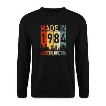 Anniversaire de 1984 : cadeau rétro légendaire - Sweat-shirt Unisexe - noir - Devant - Alina (178cm) & Michal (187cm)