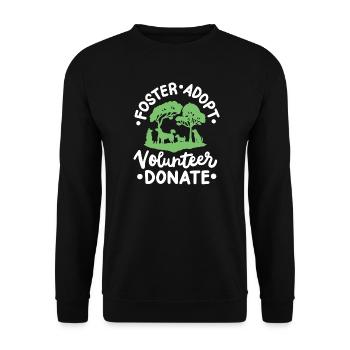 Hunderettung Tierheim - Unisex Pullover - Schwarz - Vorne - Alina (178cm) & Michal (187cm)