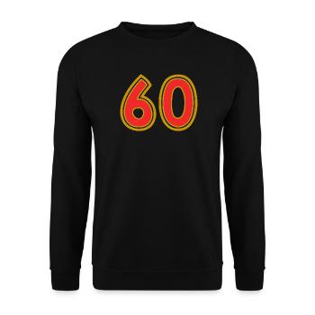 60. 60 ANS. 60e ANNIVERSAIRE. ANNIVERSAIRE 60 ANS. - Sweat-shirt Unisexe - noir - Devant - Alina (178cm) & Michal (187cm)