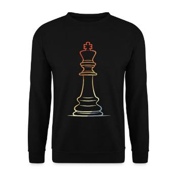 Chess Piece Line Art - Unisex Sweatshirt - black - Front - Alina (178cm) & Michal (187cm)