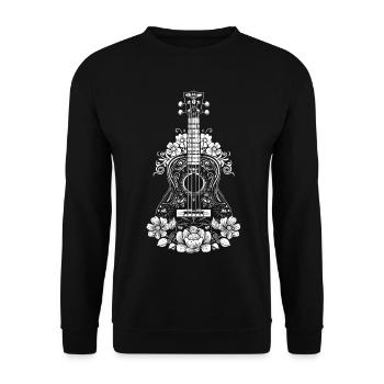Ukulele Comic Style - Unisex Sweatshirt - black - Front - Alina (178cm) & Michal (187cm)