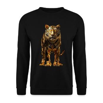 Tiger - Unisex Sweatshirt - black - Front - Alina (178cm) & Michal (187cm)