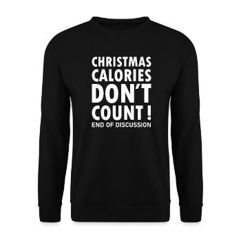 Les calories de Noël ne comptent pas pour dire Noël - Sweat-shirt Unisexe - noir - Devant - Alina (178cm) & Michal (187cm)