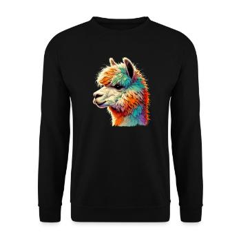 Alpaca - Unisex Sweatshirt - black - Front - Alina (178cm) & Michal (187cm)