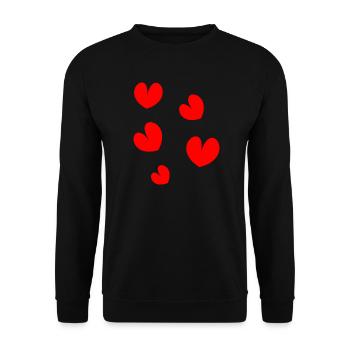HEART. NOEL. CHRISTMAS. HEARTS. HEART. FATHER's DAY - Unisex Sweatshirt - black - Front - Alina (178cm) & Michal (187cm)