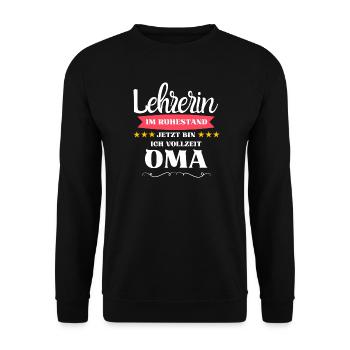 Lehrerin Oma - Unisex Pullover - Schwarz - Vorne - Alina (178cm) & Michal (187cm)
