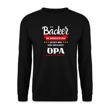 Bäcker Opa - Unisex Pullover - Schwarz - Vorne - Alina (178cm) & Michal (187cm)