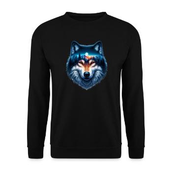 Wolf - Unisex Sweatshirt - black - Front - Alina (178cm) & Michal (187cm)