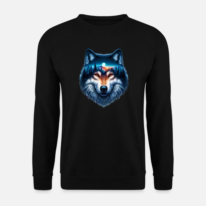 Wolf - Unisex Pullover - Schwarz
