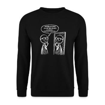 kompetente Beratung - Unisex Pullover - Schwarz - Vorne - Alina (178cm) & Michal (187cm)
