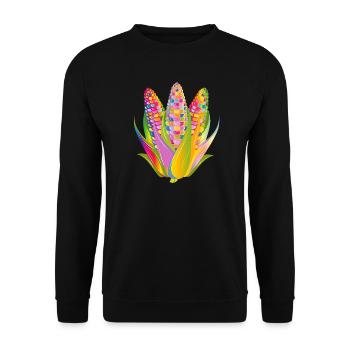 Conception colorée de maïs végétal dans le style pop art - Sweat-shirt Unisexe - noir - Devant - Alina (178cm) & Michal (187cm)
