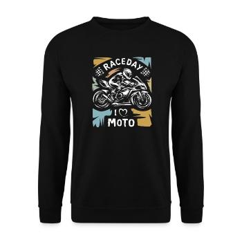Motorcycle Racing vintage - Moto Raceday Symbol - Sweat-shirt Unisexe - noir - Devant - Alina (178cm) & Michal (187cm)